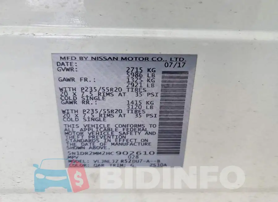 5N1DR2MM2HC902610 Photo# 13