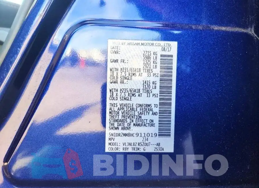 5N1DR2MM8HC911019 Photo# 14