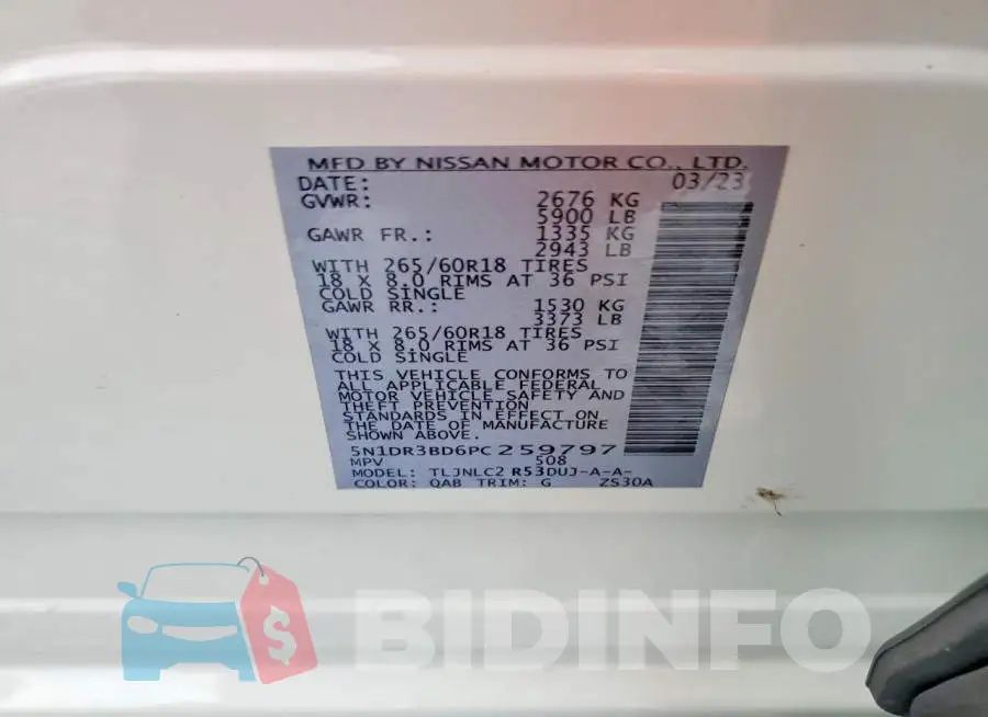 5N1DR3BD6PC259797 Photo# 13