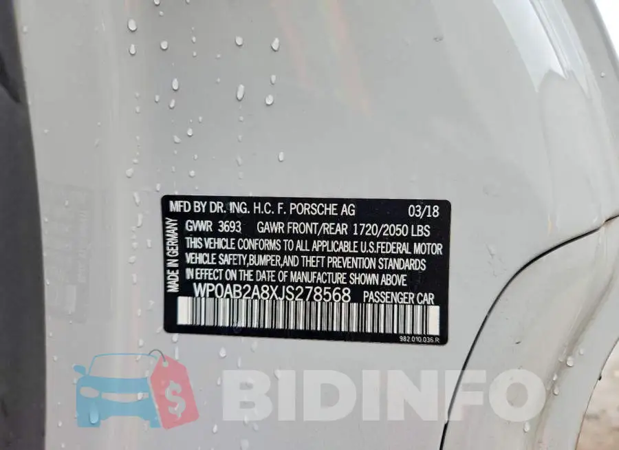 WP0AB2A8XJS278568 Photo# 12