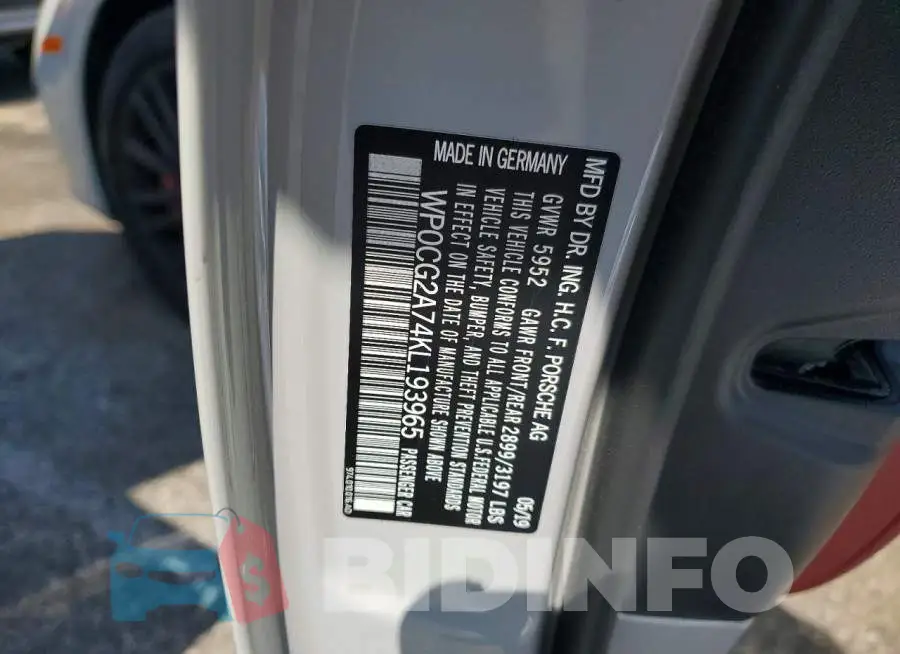 WP0CG2A74KL193965 Photo# 13
