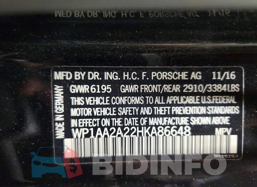 WP1AA2A22HKA86648 Photo# 13