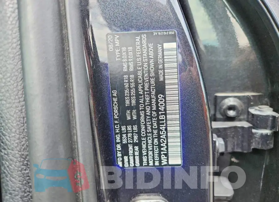 WP1AA2A54LLB14009 Photo# 13