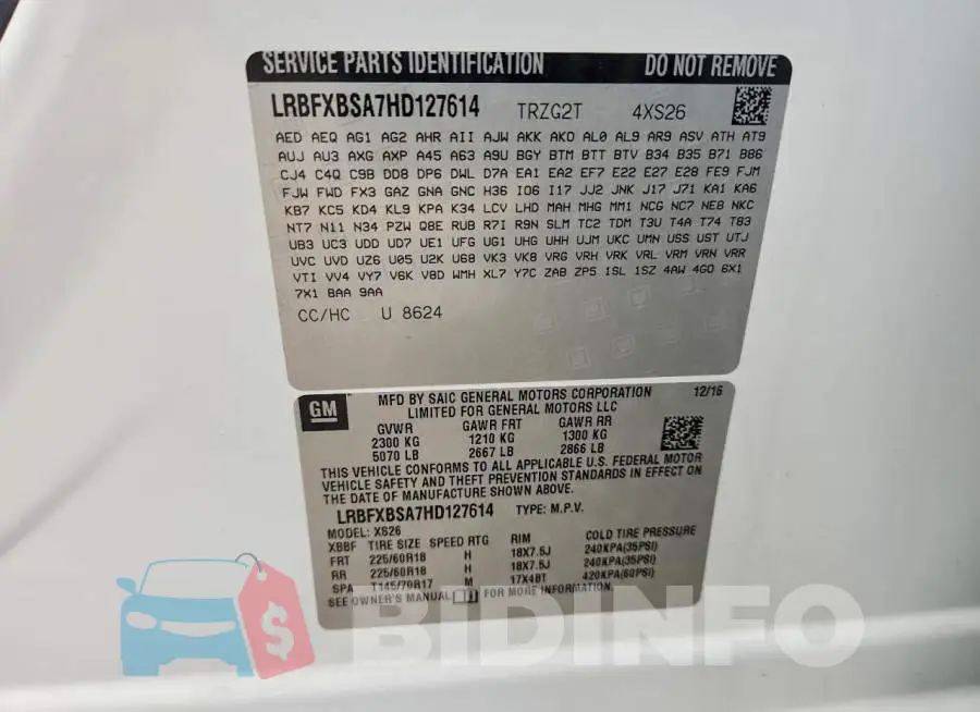 LRBFXBSA7HD127614 Photo# 12