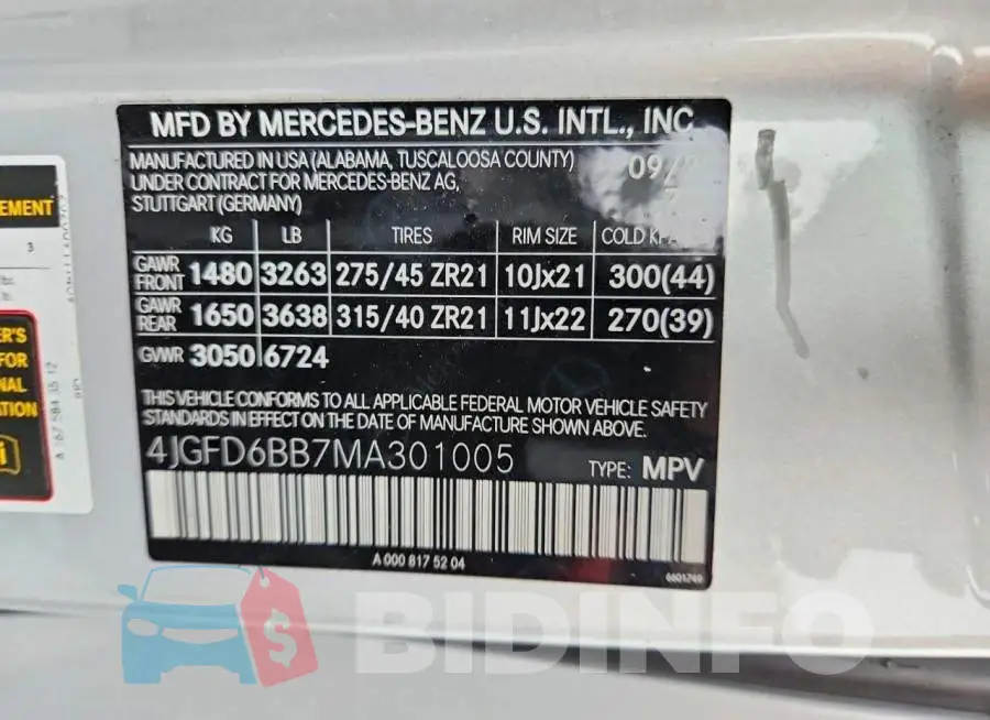 4JGFD6BB7MA301005 Photo# 14