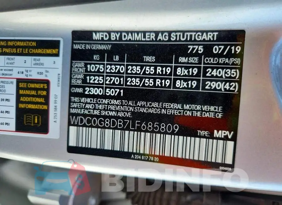WDC0G8DB7LF685809 Photo# 13