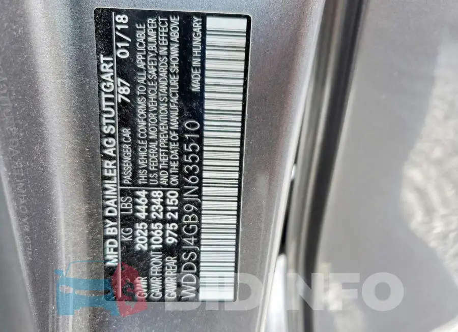 WDDSJ4GB9JN635510 Photo# 13