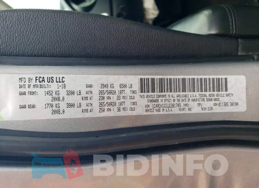1C4RDHDG3JC281745 Photo# 13