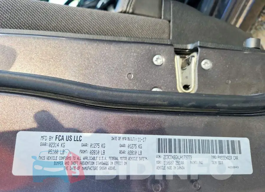2C3CDXBGXJH173773 Photo# 12