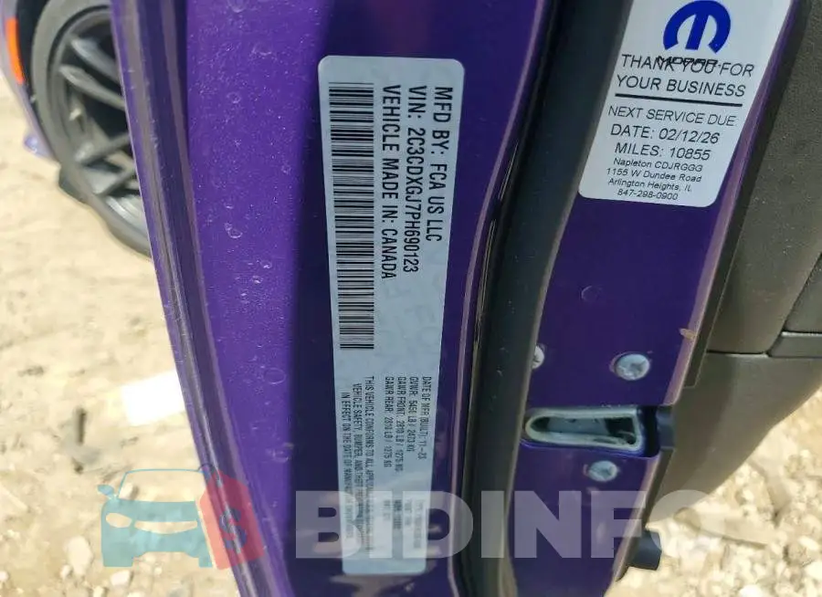 2C3CDXGJ7PH690123 Photo# 12