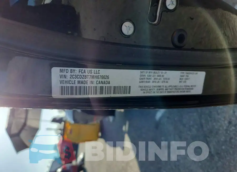 2C3CDZBT7MH676626 Photo# 12