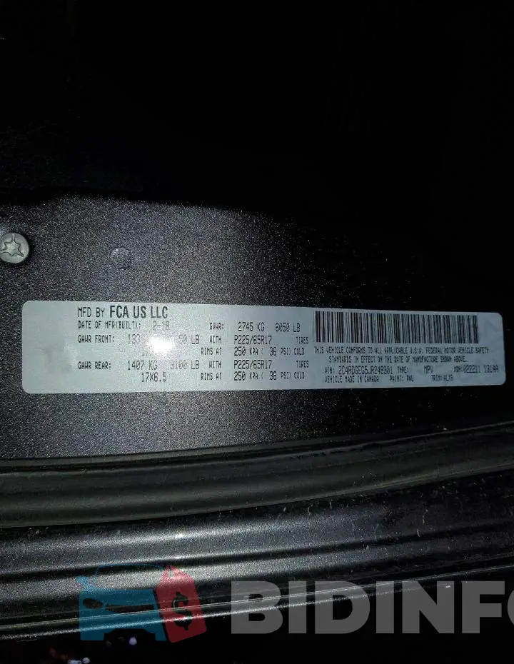 2C4RDGEG5JR249301 Photo# 13