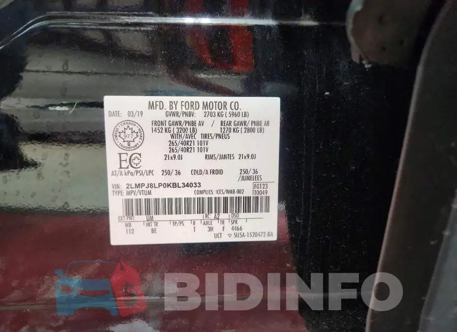 2LMPJ8LP0KBL34033 Photo# 13