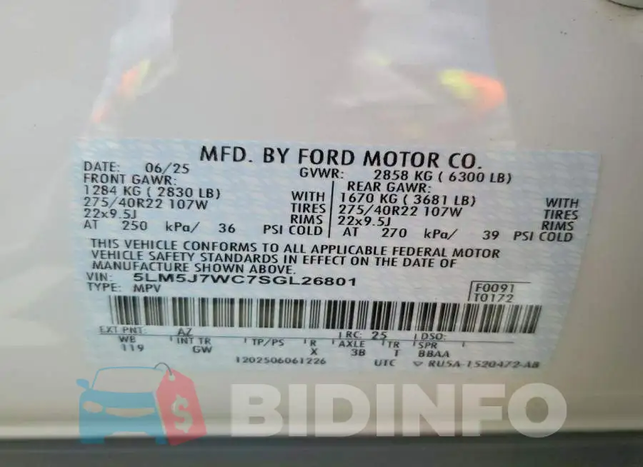 5LM5J7WC7SGL26801 Photo# 14