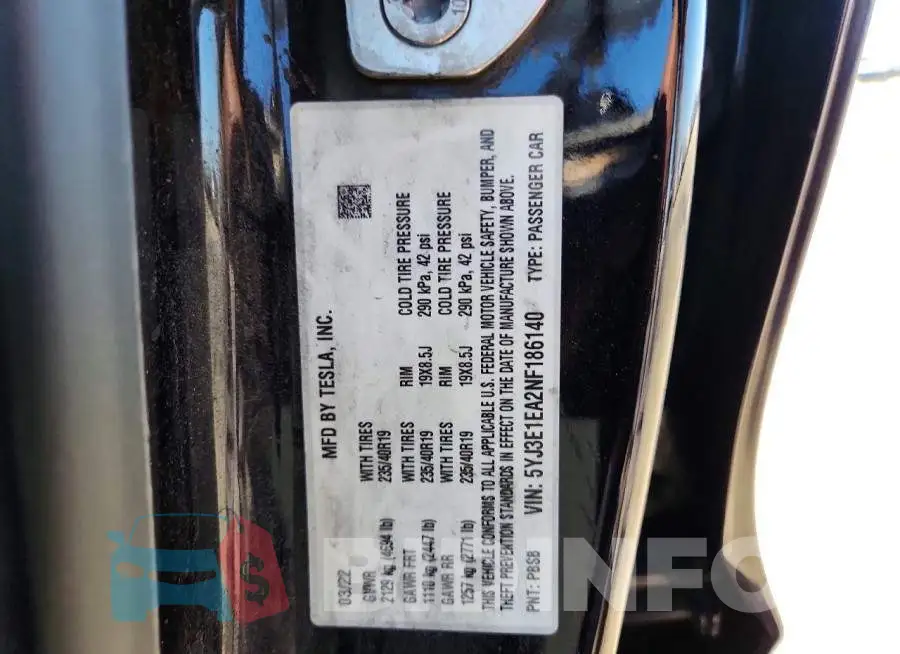 5YJ3E1EA2NF186140 Photo# 12