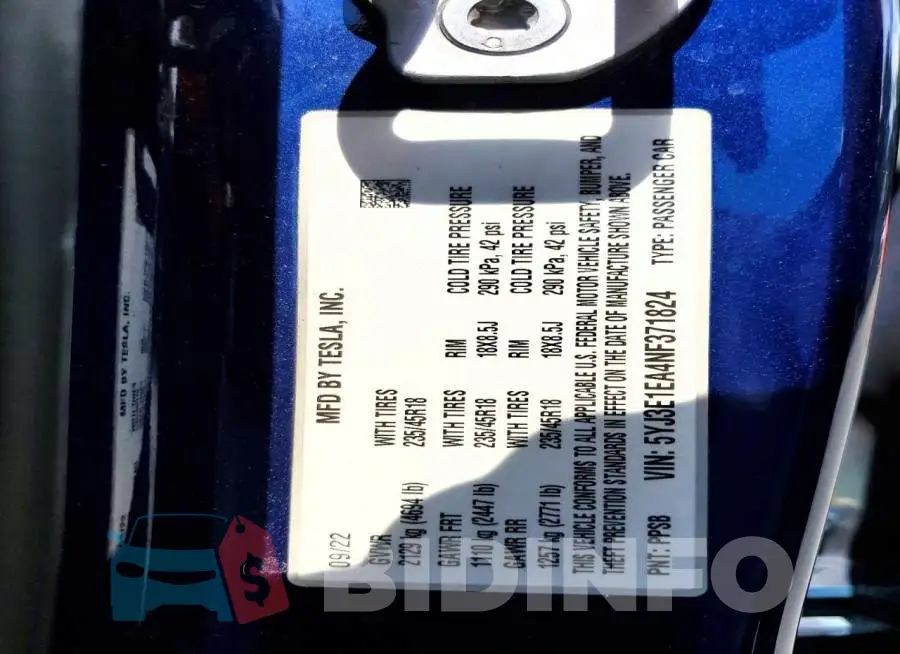 5YJ3E1EA4NF371824 Photo# 12