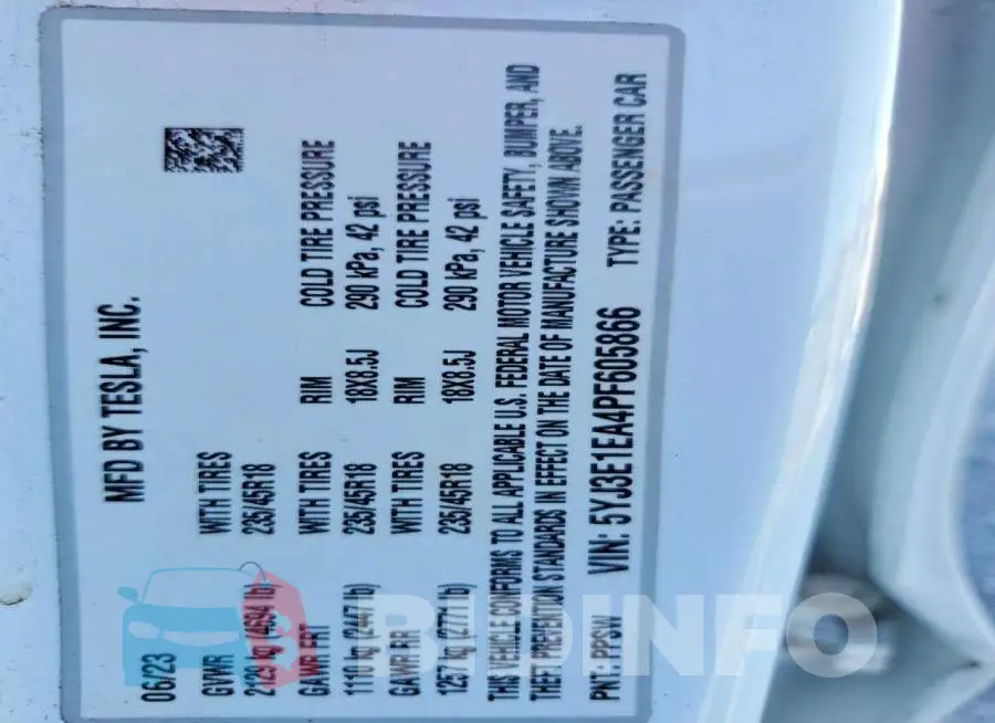 5YJ3E1EA4PF605866 Photo# 12