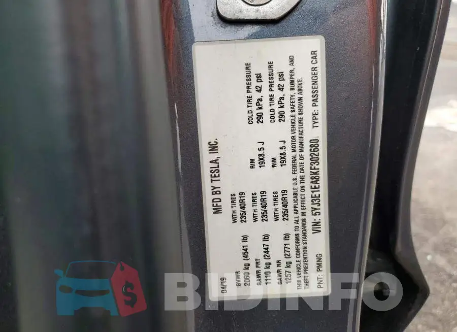 5YJ3E1EA8KF302680 Photo# 12