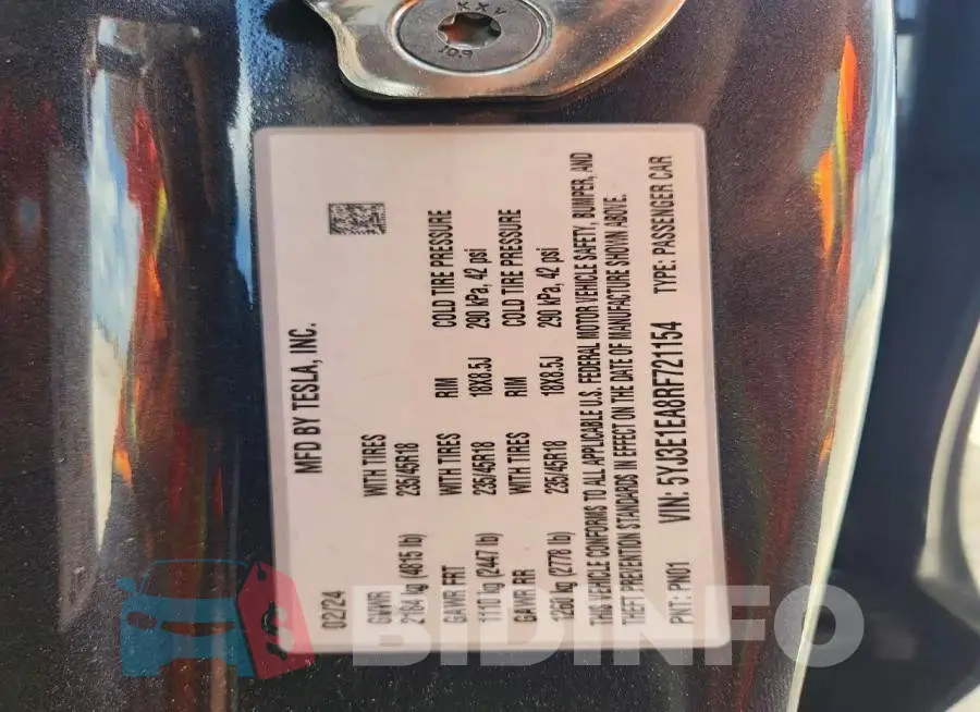 5YJ3E1EA8RF721154 Photo# 12