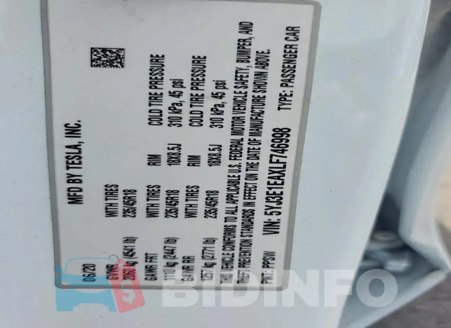 5YJ3E1EAXLF746998 Photo# 12
