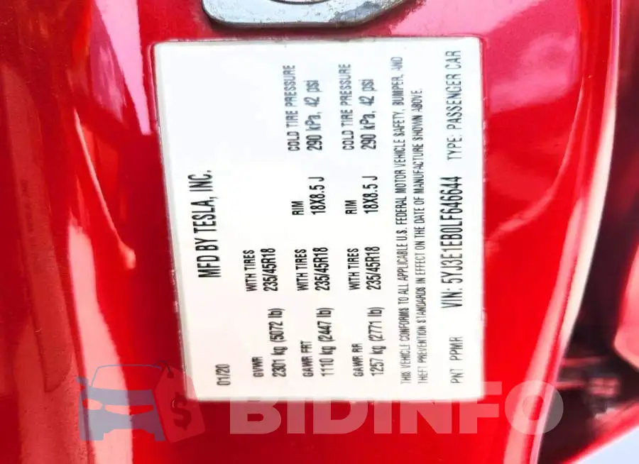 5YJ3E1EB0LF646644 Photo# 13
