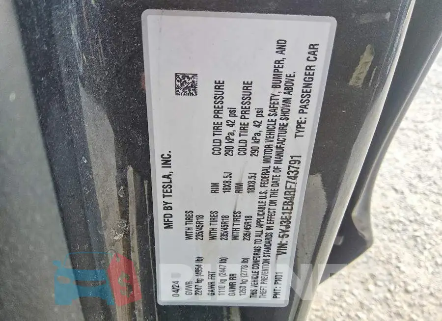 5YJ3E1EB4RF743791 Photo# 12