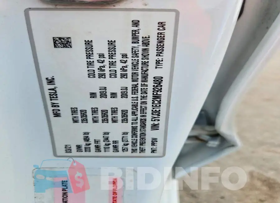 5YJ3E1EC2MF926480 Photo# 12
