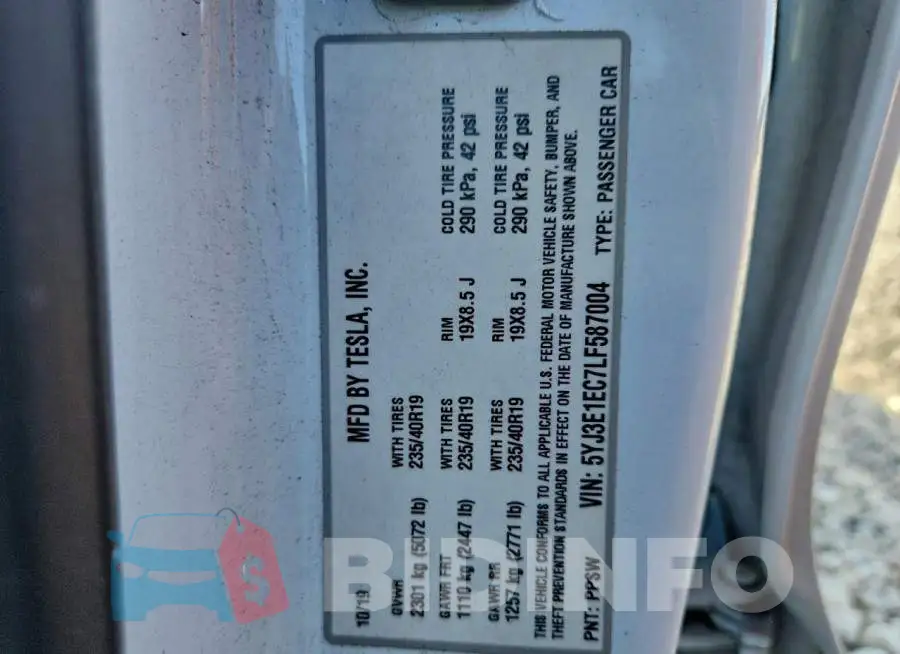 5YJ3E1EC7LF587004 Photo# 12