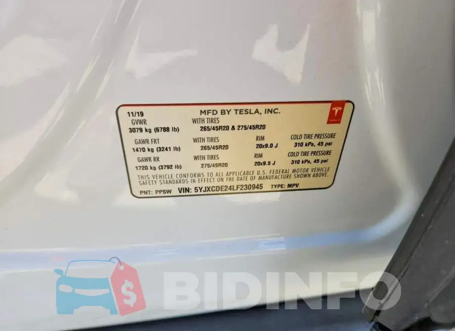 5YJXCDE24LF230945 Photo# 12