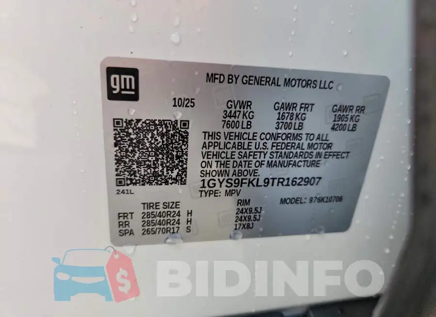 1GYS9FKL9TR162907 Photo# 13