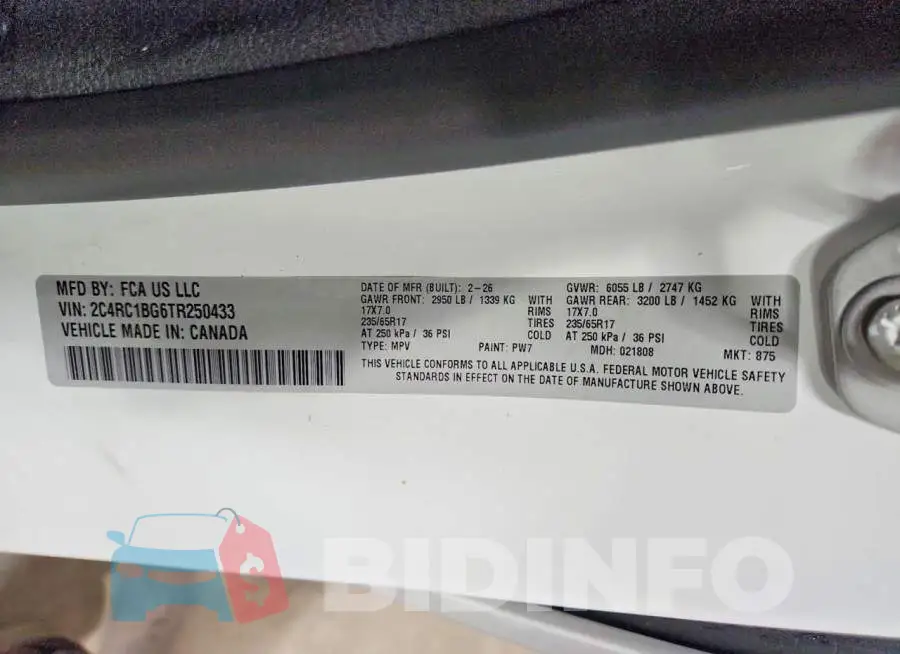 2C4RC1BG6TR250433 Photo# 13