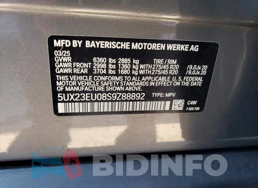 5UX23EU08S9Z88892 Photo# 13