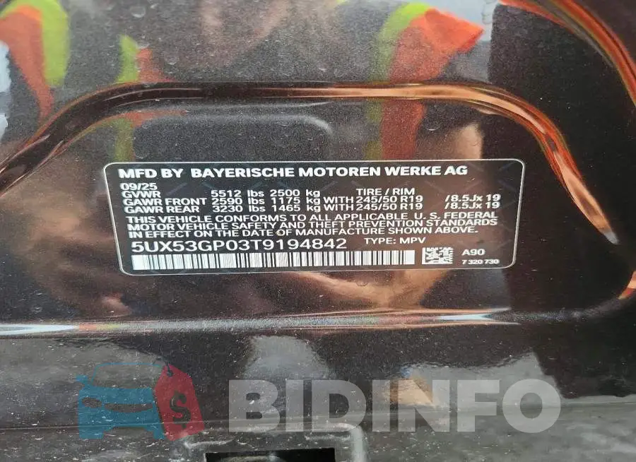 5UX53GP03T9194842 Photo# 13