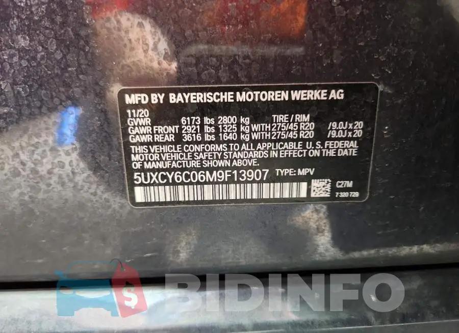 5UXCY6C06M9F13907 Photo# 13