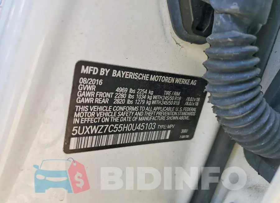 5UXWZ7C55H0U45103 Photo# 13