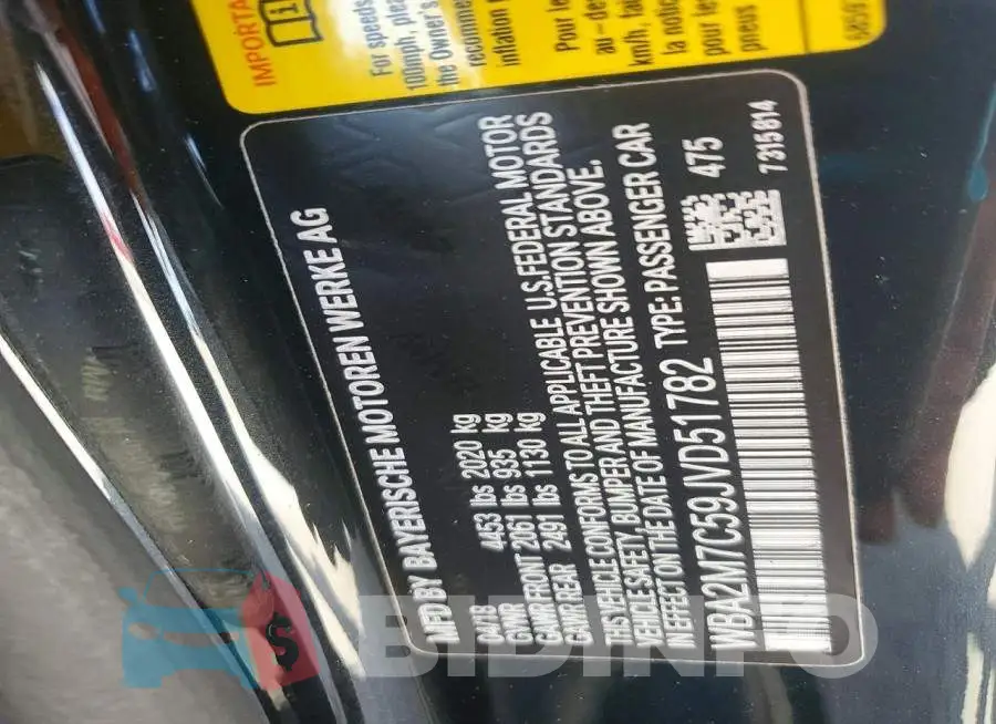 WBA2M7C59JVD51782 Photo# 12