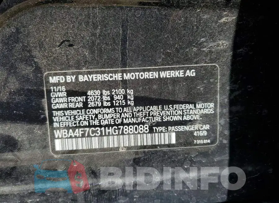WBA4F7C31HG788088 Photo# 13