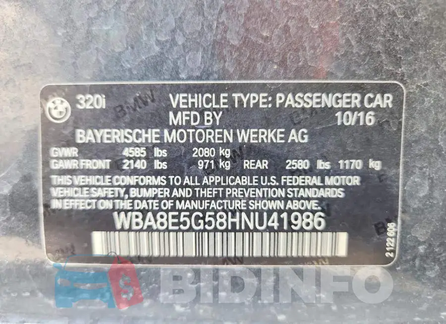 WBA8E5G58HNU41986 Photo# 12