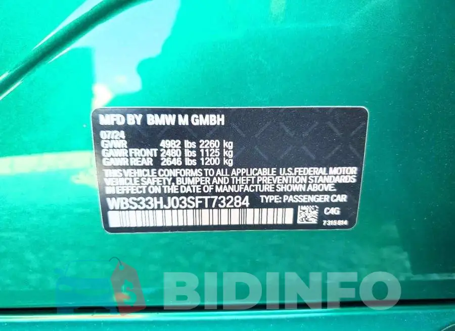 WBS33HJ03SFT73284 Photo# 12