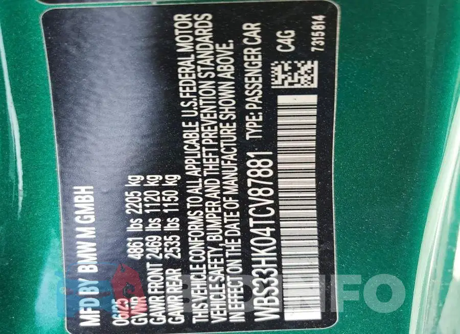 WBS33HK04TCV87881 Photo# 13