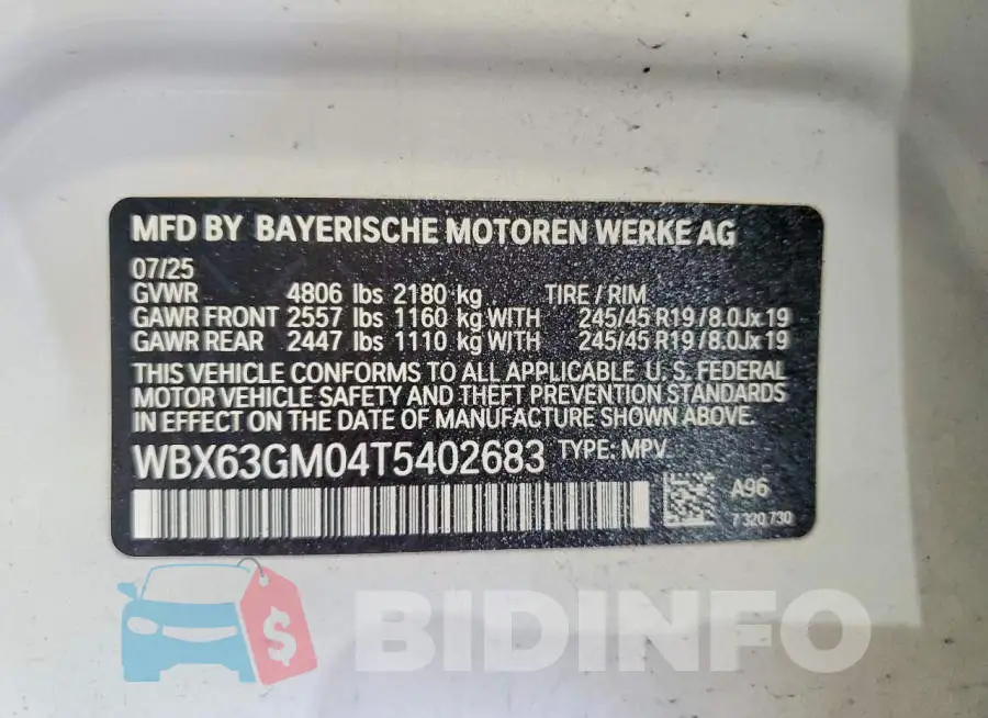 WBX63GM04T5402683 Photo# 13