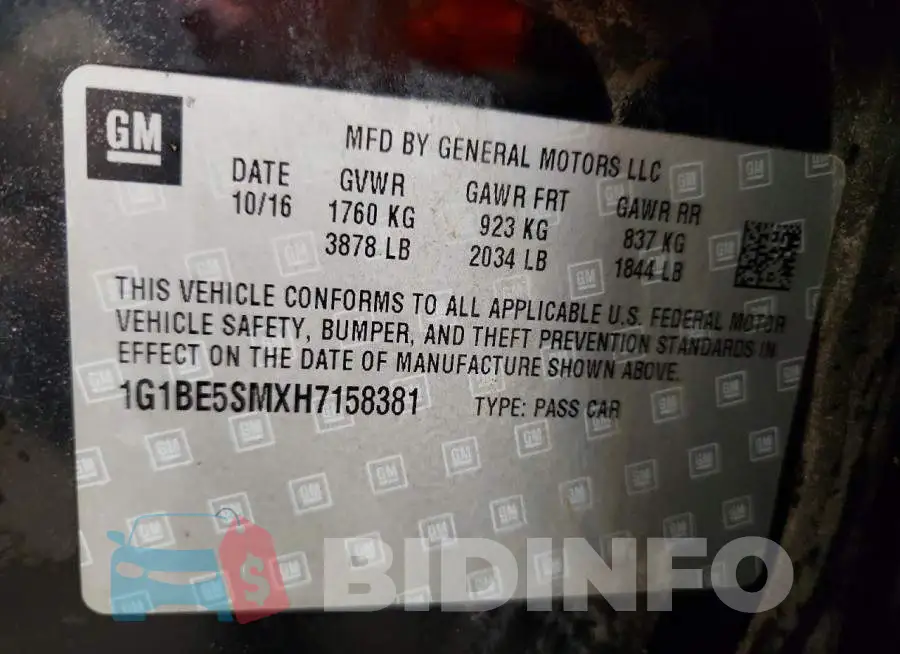 1G1BE5SMXH7158381 Photo# 12