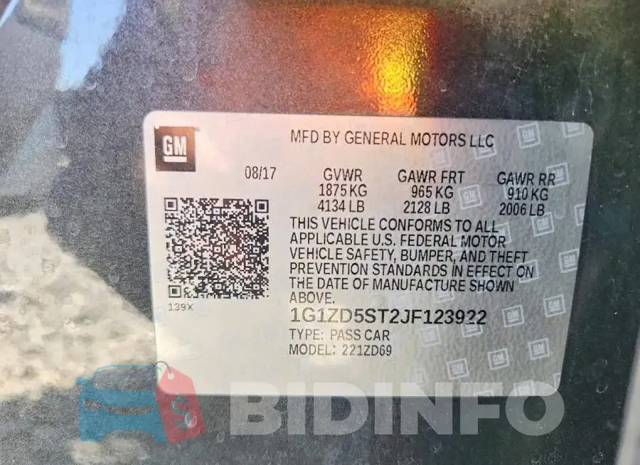 1G1ZD5ST2JF123922 Photo# 12