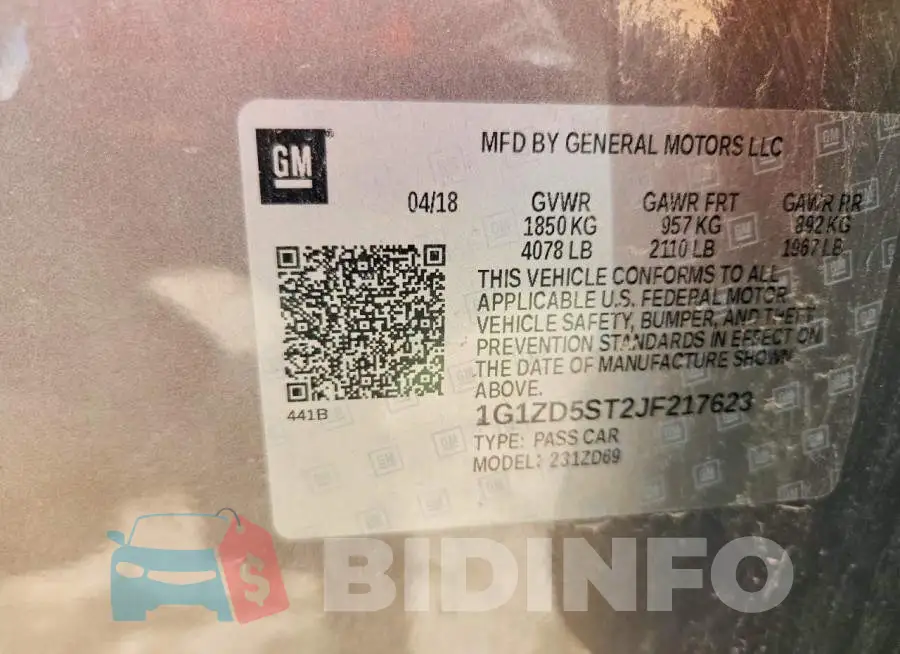 1G1ZD5ST2JF217623 Photo# 12