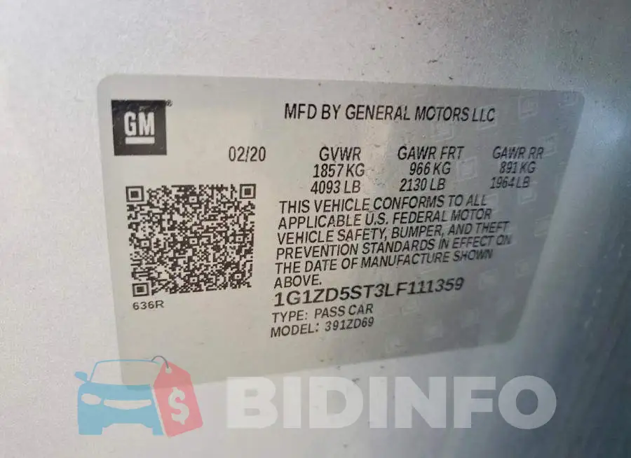 1G1ZD5ST3LF111359 Photo# 12