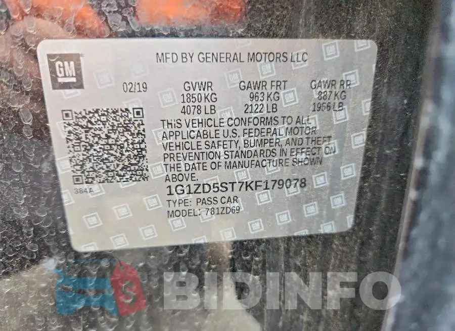 1G1ZD5ST7KF179078 Photo# 13