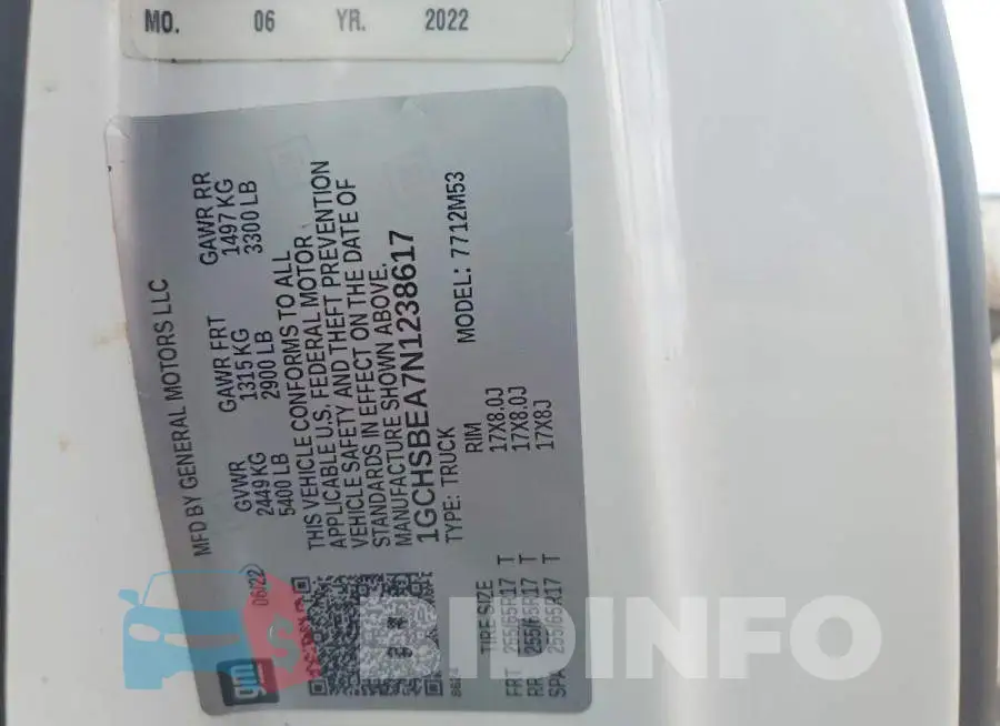1GCHSBEA7N1238617 Photo# 12