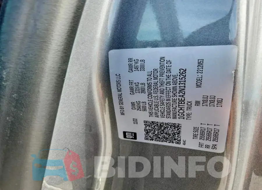 1GCHTBEA2N1315262 Photo# 12