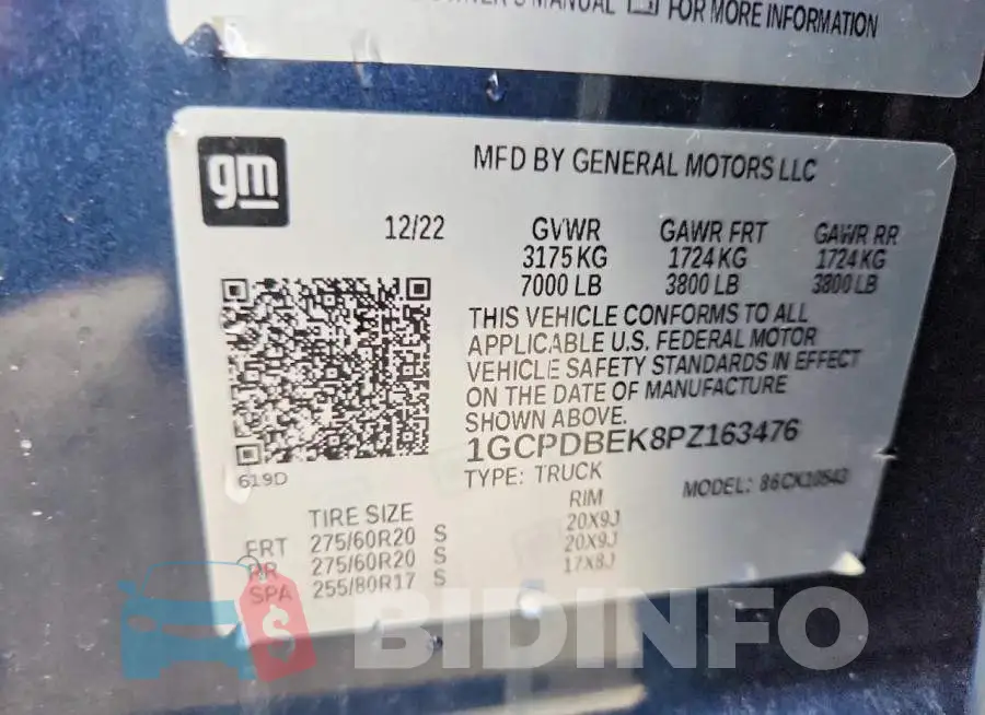 1GCPDBEK8PZ163476 Photo# 12