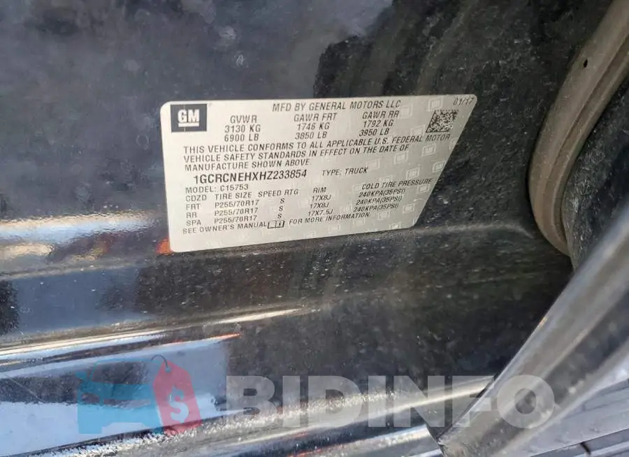 1GCRCNEHXHZ233854 Photo# 12